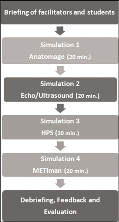 Steps involved in the implementation of the simulation module.